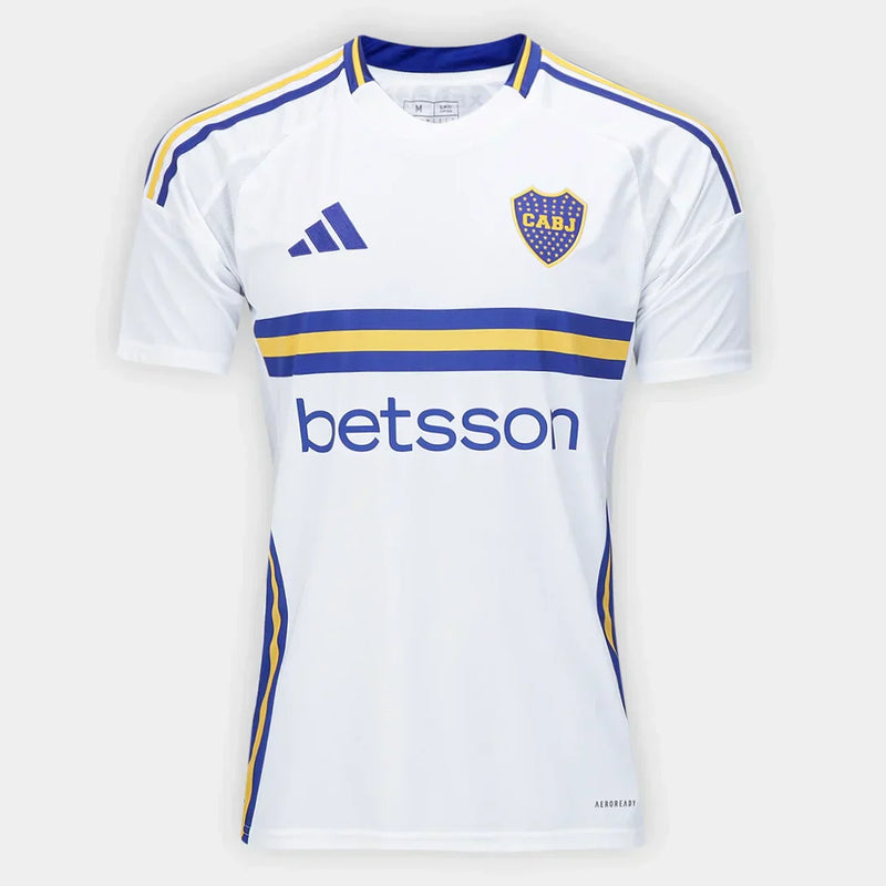 Camisa Boca Juniors Away 2025 Torcedor Adidas Masculina - Branco+Azul