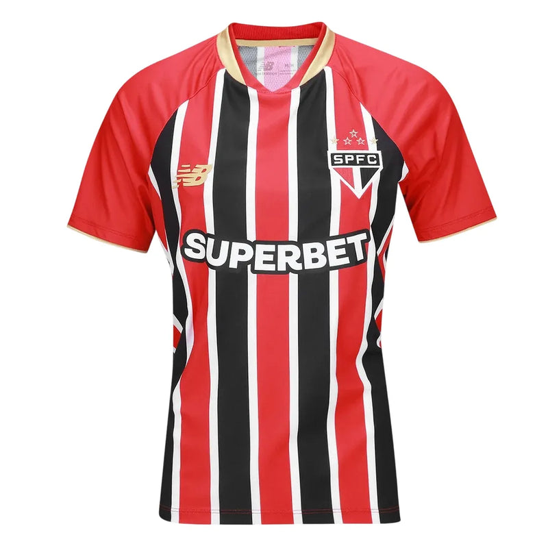 Camisa São Paulo II 25/26 Torcedor Feminina - Vermelho e Preta
