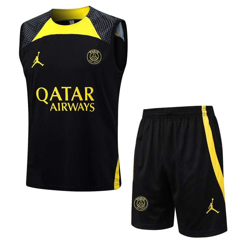 Conjunto de Treino do Paris Saint Germain - Preto e Amarelo